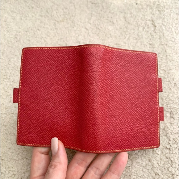 HERMES AGENDA COVER mini, Red-Yellow Bi-color, with pen holder, made in France - Picture 4 of 6